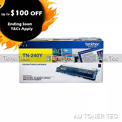 Brother Genuine TN240Y YELLOW Toner->HL3040CN MFC9320CW DCP9010CN MFC9325CW 1.4K • $146.66